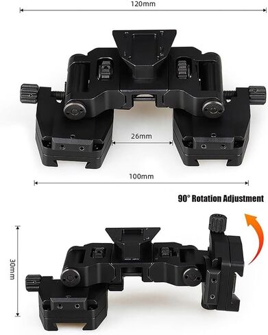 جسر مزدوج للرؤية الليلية NVG Mount + AN/PVS-14 J محول تتوافق الذراع، مجموعة ذراع جسر الألومنيوم باستخدام الحاسب الآلي in Saudi Arabia