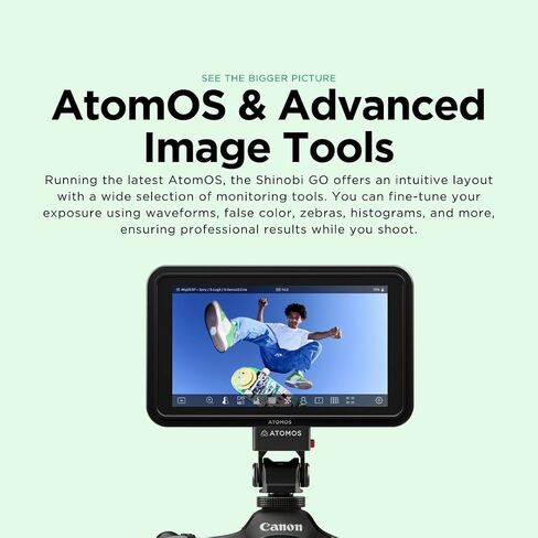 مجموعة شاشة كاميرا Atomos Shinobi GO مقاس 5.2 بوصة تعمل باللمس بتقنية HDR مع منشئ ومجموعة طاقة عالمية (3 عناصر) in Saudi Arabia