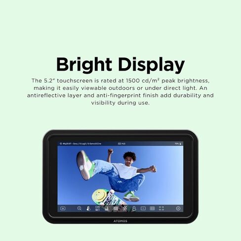 مجموعة شاشة كاميرا Atomos Shinobi GO مقاس 5.2 بوصة تعمل باللمس بتقنية HDR مع منشئ ومجموعة طاقة عالمية (3 عناصر) in Saudi Arabia