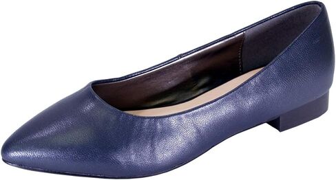 Peerage Tasha Women's Wide Width Pointed Toe Leather Flats in Saudi Arabia