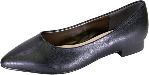 Peerage Tasha Women's Wide Width Pointed Toe Leather Flats in Saudi Arabia