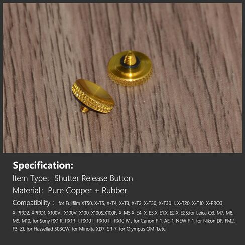 5 Pack Shutter Release Button,Pure Copper Knurled Concave Surface Camera Button for Fuji X-M5 XT50 X-T5 X-T4 X-T3 X-T2 X-T30 X-T30 II X-T20 X-T10 X100VI X100V X-E3,for Nikon DF Zf (Black) in Saudi Arabia