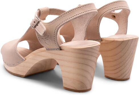 Sandgrens Handmade Swedish Wood Clog Sandals for Women | Nice High Rise in Kuwait