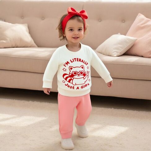 طفل فتاة صبي الراكون الزي إلكتروني طباعة طويلة الأكمام البلوز والسراويل مجموعة 2PCS الرضع طفل الخريف الشتاء الملابس in Kuwait