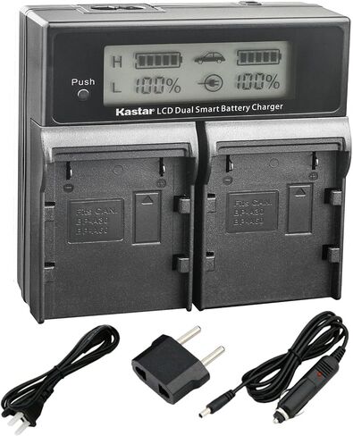 Kastar BP-A30 AC LCD Dual Fast Charger Compatible with Canon BP-A Series BP-A30 BP-A60 BP-A65 BP-A90 US 0870C002 Battery, Canon CG-A10 CG-A20 Charger in Saudi Arabia