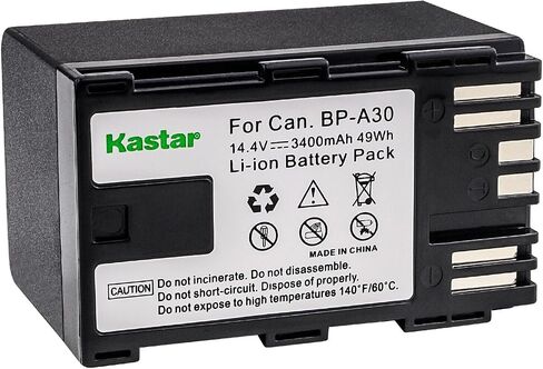 Kastar BP-A30 AC LCD Dual Fast Charger Compatible with Canon BP-A Series BP-A30 BP-A60 BP-A65 BP-A90 US 0870C002 Battery, Canon CG-A10 CG-A20 Charger in Kuwait