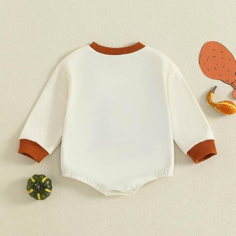 Thanksgiving Baby Boy Girl Outfit Turkey Long Sleeve Onesie Newborn Bubble Romper Fall Winter Infant Cute Clothes in Saudi Arabia