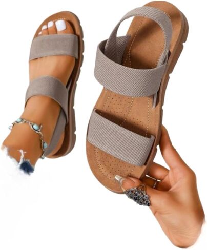 Women's Summer 2025 Fashion Slingback Sandals for Women Casual Comfort Sandals for Outdoor Beach Parties Girl's Simple Walking Shoes Back To School Sandalias Para Mujer Vacation Outfits in Kuwait