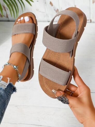 Women's Summer 2025 Fashion Slingback Sandals for Women Casual Comfort Sandals for Outdoor Beach Parties Girl's Simple Walking Shoes Back To School Sandalias Para Mujer Vacation Outfits in Kuwait