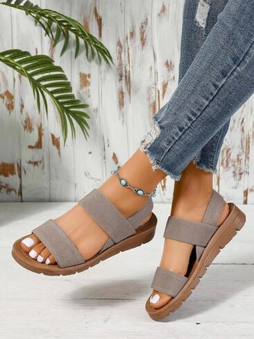 Women's Summer 2025 Fashion Slingback Sandals for Women Casual Comfort Sandals for Outdoor Beach Parties Girl's Simple Walking Shoes Back To School Sandalias Para Mujer Vacation Outfits in Kuwait