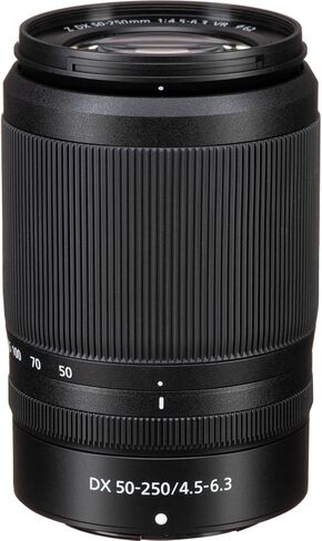 كاميرا Nikon Z50 بدون مرآة مع عدسة Nikon NIKKOR Z DX مقاس 50-250 مم f/4.5-6.3 VR + ذاكرة 64 جيجابايت + ضوء LED + حقيبة كاميرا + حامل ثلاثي القوائم + المزيد (حزمة 25 قطعة) (متجددة) in Saudi Arabia