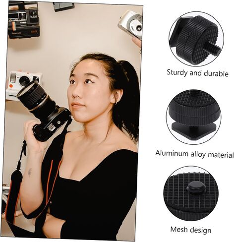 Jojofuny 3 قطع محول تركيب الحذاء الساخن مع صواميل مزدوجة قابلة للتعديل لكاميرا DSLR برغي ثلاثي القوائم لملحقات الضوء والشاشة in Kuwait