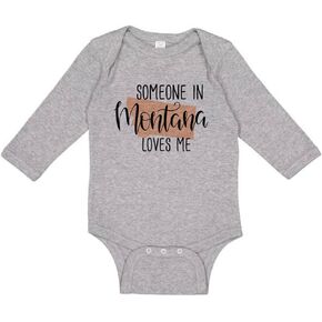 Someone in Montana Loves Me Long Sleeve Baby Infant Bodysuit in Kuwait