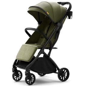 عربة سفر للأطفال من newyoo GlideTow TR18M، عربة أطفال صغيرة الحجم وخفيفة الوزن للرضع/الأطفال الصغار مع مقبض للأمتعة، حامل أكواب، سهلة الطي بيد واحدة، مقعد مسطح، وردي in Kuwait