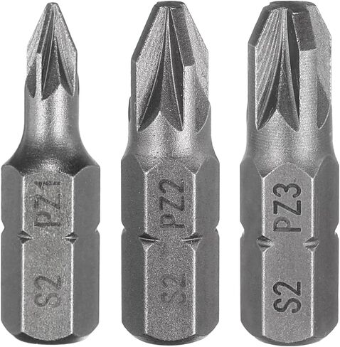 HARFINGTON 3 قطع PZ1/PZ2/PZ3 لقمة مفك براغي 1/4 بوصة ساق سداسية 50 مم/2 بوصة طول لقمة سداسية مشقوقة من فيليبس المغناطيسية S2 لقمة مفك براغي فولاذية من الدرجة الصناعية لقمة ثقب سداسية كهربائية in Kuwait