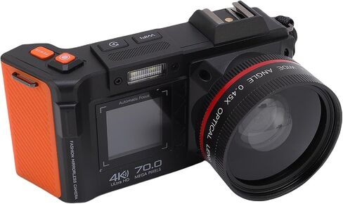 PUSOKEI 4K 70MP Digital Camera, WiFi DSLR Camera with Double Screen, 50X Digital Zoom, Auto Focus, F1.8 Aperture, Flash, Hot Shoe Interface, for Photography, Travel (Olive Green) in Saudi Arabia