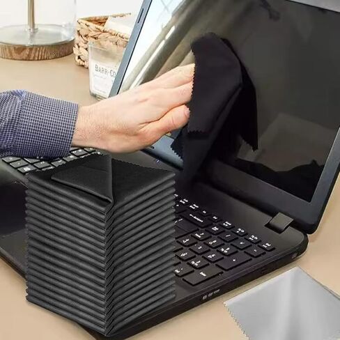 10pcs Computer Cleaning Cloth Microfiber Camera Lens Glasses Cleaner TV Laptop Pad Tablet Phone Electronics Screen Wipes 15cm (Grey) in Saudi Arabia