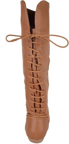 TOP Moda Women Knee High Boots Back Lace Flat Heel Side Zipper Round Toe in Saudi Arabia