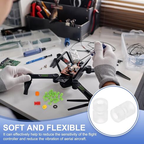 كرات مطاطية مضادة للاهتزاز من MECCANIXITY RC لجهاز التحكم في الطيران RC F4 F7 ملحقات طائرة بدون طيار RC M2x6.6 مم (شفاف)، عبوة من 36 قطعة in Saudi Arabia