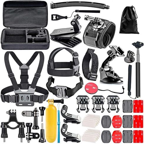 Navitech 50-in-1 Action Camera Accessories Combo Kit with EVA Case - Compatible with Apexcam 4K 20MP WiFi Underwater Action Camera in Saudi Arabia