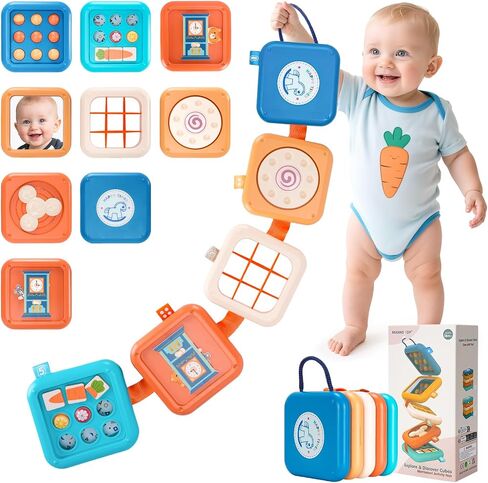 Busy Board for 18 Months+ Baby,Montessori Toys for Toddler,Travel Sensory Toys for Boys Girls,Busy Cube Baby Toys in Saudi Arabia