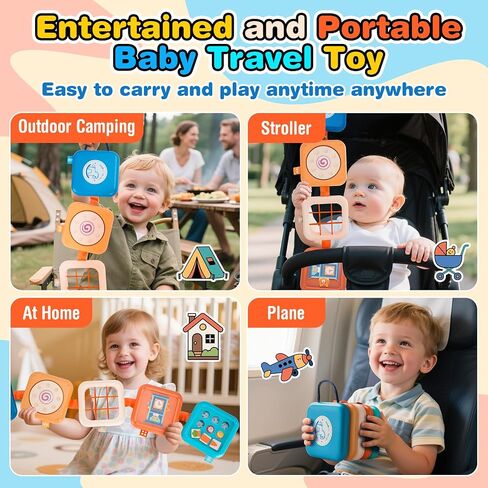 Busy Board for 18 Months+ Baby,Montessori Toys for Toddler,Travel Sensory Toys for Boys Girls,Busy Cube Baby Toys in Saudi Arabia