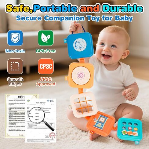 Busy Board for 18 Months+ Baby,Montessori Toys for Toddler,Travel Sensory Toys for Boys Girls,Busy Cube Baby Toys in Saudi Arabia