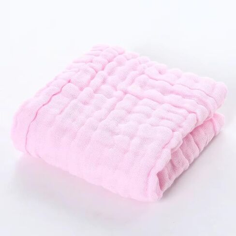 Muslin Baby Washcloths – 6 Pack Organic Cotton Face Towels for Newborns – Pink & White – Soft, Reusable & Ultra Absorbent – Gentle for Sensitive Skin – Baby Girl & Unisex Gift Set – 10x10 in Saudi Arabia