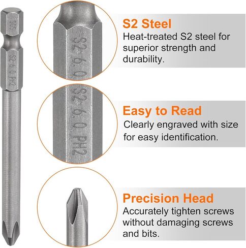 5 قطعة #2 مفك براغي فيليبس بت PH2 1/4 "عرافة عرقوب 3.15" (80 مللي متر) طويل مغناطيسي S2 فولاذ صناعي درجة مفك براغي لقمة ثقب كهربائية برأس متقاطع 0.236 "(6 مللي متر) قضيب in Saudi Arabia