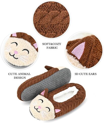 DICUIRD Womens Animal Slipper Socks Non Slip Gripper House Slippers | Cute animal fuzzy design, Anti-slip grippers, soft sole, warm comfy indoor slipper socks for women in Saudi Arabia
