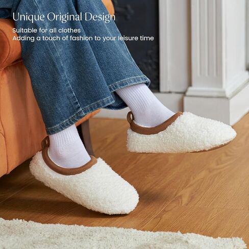 Chantomoo Womens Slippers Soft Sole Indoor Memory Foam Loafer Fuzzy Slippers in Kuwait