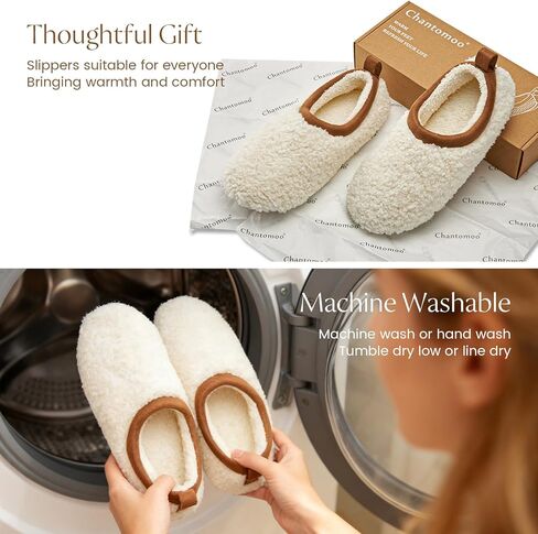 Chantomoo Womens Slippers Soft Sole Indoor Memory Foam Loafer Fuzzy Slippers in Kuwait
