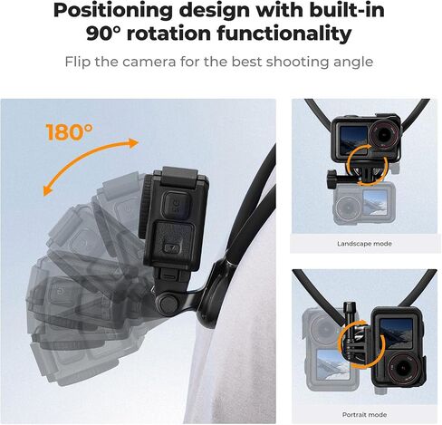 K&F CONCEPT Neck Mount with Air Cushion, Camera Holder with 1/4" Adapter, Hands-Free POV Vlogging for GoPro Hero 13/12/11/10/9/8/7/6/5/4/MAX, Insta 360 X5/X4/Ace Pro 2, DJI Osmo Nano Action 3/4/5 Pro in Saudi Arabia