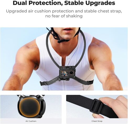 K&F CONCEPT Neck Mount with Air Cushion, Camera Holder with 1/4" Adapter, Hands-Free POV Vlogging for GoPro Hero 13/12/11/10/9/8/7/6/5/4/MAX, Insta 360 X5/X4/Ace Pro 2, DJI Osmo Nano Action 3/4/5 Pro in Saudi Arabia