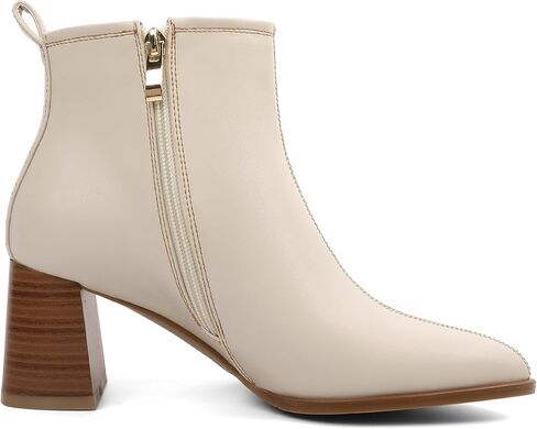 Women's Chunky Block Ankle Boots Pointed Toe Low Heel Side Zipper Booiests Fall Winter Short Boots 2.8 Inch in Saudi Arabia