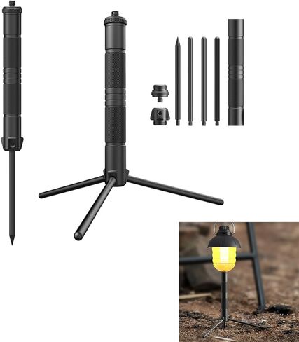 Multipurpose Outdoor Light Stand Regulable Aluminum Alloys Tripods Base for Hiking and Photography Compacts Outdoor Stand with Ground Pegs in Saudi Arabia