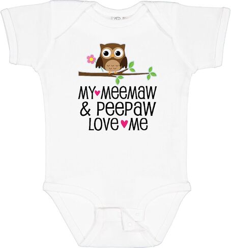 inktastic My Meemaw and Peepaw Love Me Grandchild Owl Baby Bodysuit in Saudi Arabia