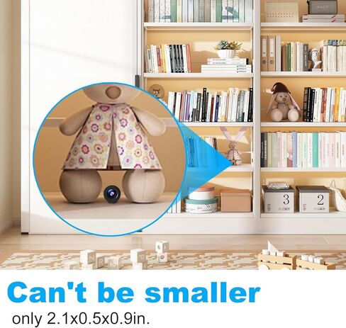 أصغر كاميرا واي فاي لاسلكية، كاميرا تجسس صغيرة محمولة، تسجيل فيديو مباشر بدقة HD1080P، مراقبة الطفل، كاميرا مربية، كاميرا للحيوانات الأليفة مع رؤية ليلية تلقائية، كشف الحركة، تخزين سحابي، تسجيل حلقة للأمان in Kuwait