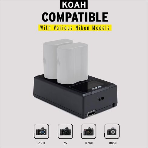 Koah Dual USB-C Charger with LCD Display for Nikon EN-EL15 Battery in Saudi Arabia