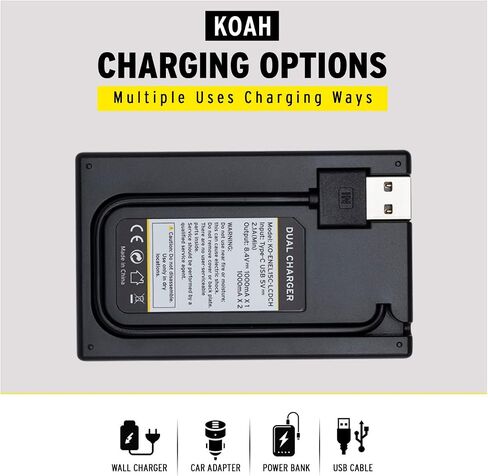 Koah Dual USB-C Charger with LCD Display for Nikon EN-EL15 Battery in Saudi Arabia
