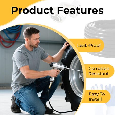 Shop Air Line 3/4" × 5' HDPE-Aluminum-HDPE Air Tubing, Compressed Air Line for Air Compressor Accessories, Leak Proof& Easy to Install Air Compressor in Saudi Arabia