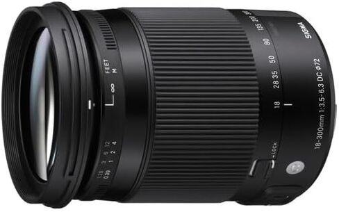 Sigma 18-300mm f/3.5-6.3 DC OS HSM Contemporary for Nikon Bundle Includes: Backpack, Flash, Memory Card, Card Wallet, 12 inch Tripod, Cleaning Kit, Blower Brush, Lens Pen, Neck Strap + More in Saudi Arabia