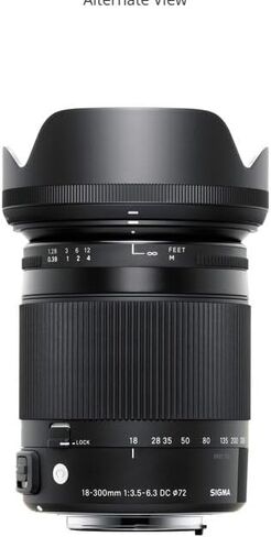 Sigma 18-300mm f/3.5-6.3 DC OS HSM Contemporary for Nikon Bundle Includes: Backpack, Flash, Memory Card, Card Wallet, 12 inch Tripod, Cleaning Kit, Blower Brush, Lens Pen, Neck Strap + More in Saudi Arabia