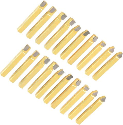 Hilitand Carbide Turning Tool, 20pcs 1/4in Lathe Tools Set Carbide Tipped Cutting Turning Tools for Welding Milling, Turning Inserts, Hilitandq7mv86hfon in Saudi Arabia