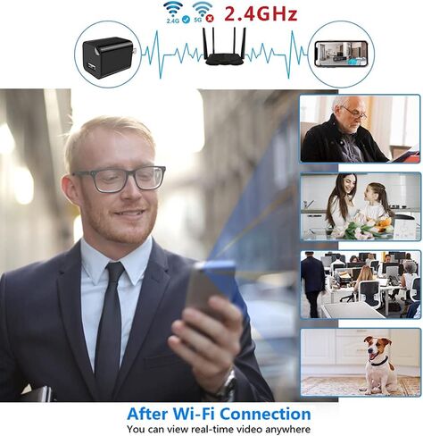 كاميرا أمان WiFi بدقة 1080 بكسل مع كشف الحركة وكاشف التجسس المخفي والتنبيه في الوقت الحقيقي، وكاميرا مراقبة داخلية لسلامة المنزل/المكتب in Kuwait