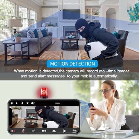 كاميرا أمان WiFi بدقة 1080 بكسل مع كشف الحركة وكاشف التجسس المخفي والتنبيه في الوقت الحقيقي، وكاميرا مراقبة داخلية لسلامة المنزل/المكتب in Kuwait