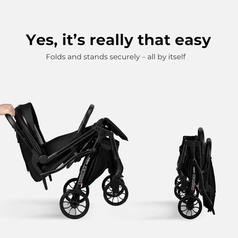 newyoo GlideTow TR18 Travel Stroller, Compact & Lightweight, Muted Olive | Newborn to toddler, foldable, self-standing design, 175° near-flat recline, large mesh window, trolley mode & UPF 50+ canopy in Saudi Arabia
