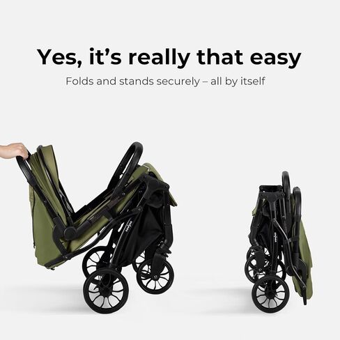 عربة سفر للأطفال من newyoo GlideTow TR18M، عربة أطفال صغيرة الحجم وخفيفة الوزن للرضع/الأطفال الصغار مع مقبض للأمتعة، حامل أكواب، سهلة الطي بيد واحدة، مقعد مسطح، وردي in Kuwait