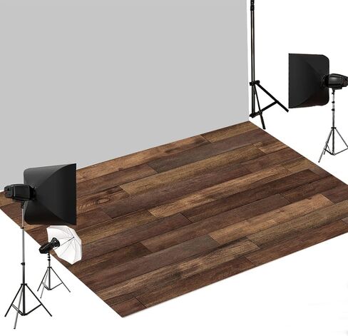 Kate Photography Floor Mat Retro Brown Wood Floor Backdrop Rubber Flooring Mat for Photographers Studio Props 5x4ft in Saudi Arabia