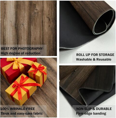 Kate Photography Floor Mat Retro Brown Wood Floor Backdrop Rubber Flooring Mat for Photographers Studio Props 5x4ft in Saudi Arabia